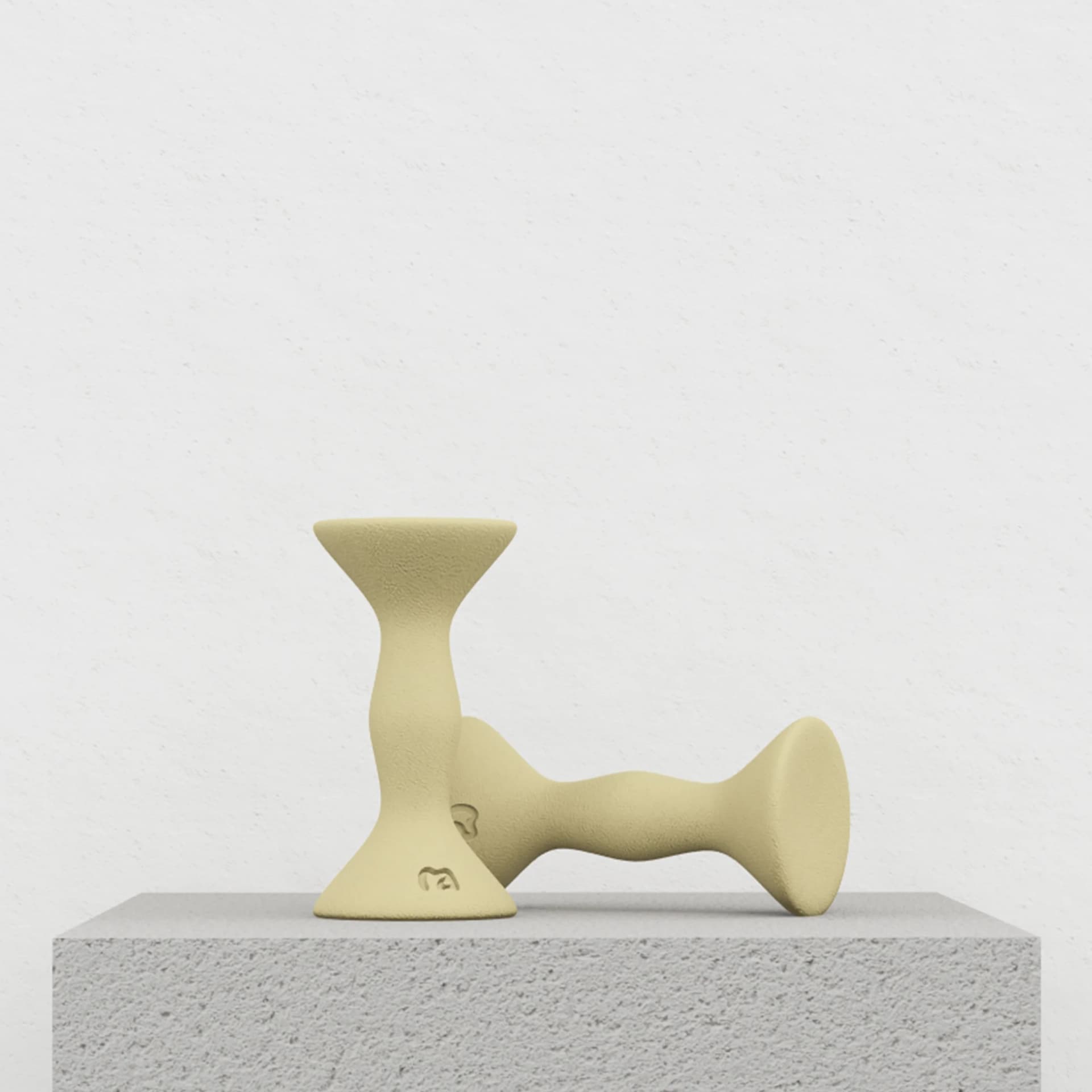 MOVART Dumbbell in Cream Yellow - front view