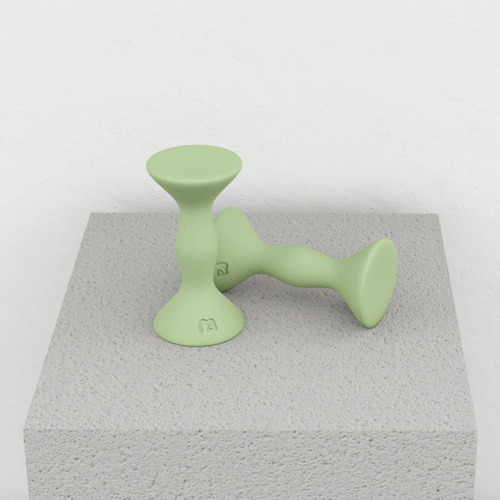 MOVART Dumbbell in Moss Green - side view