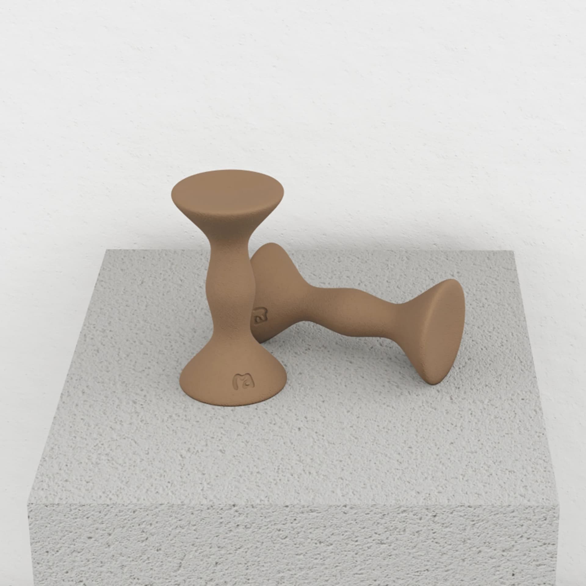 MOVART Dumbbell in Terra Brown - side view