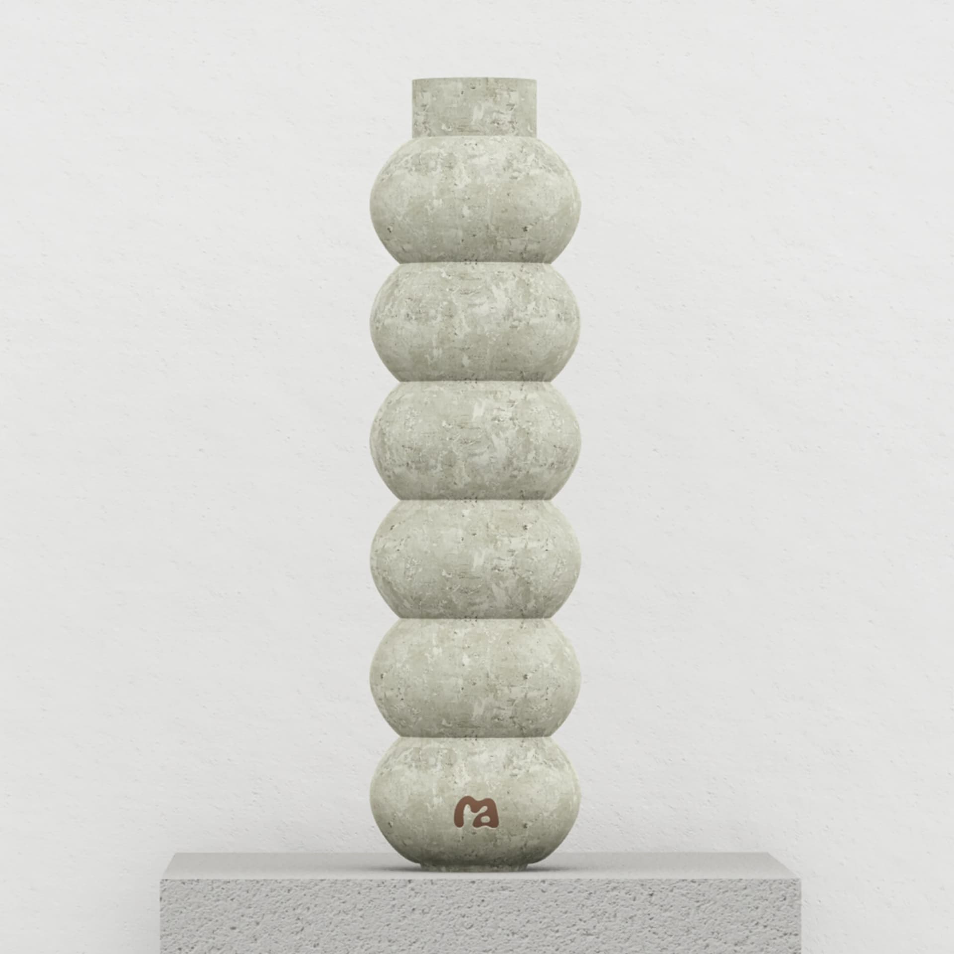 MOVART Foam Roller in Marble Grey - front view