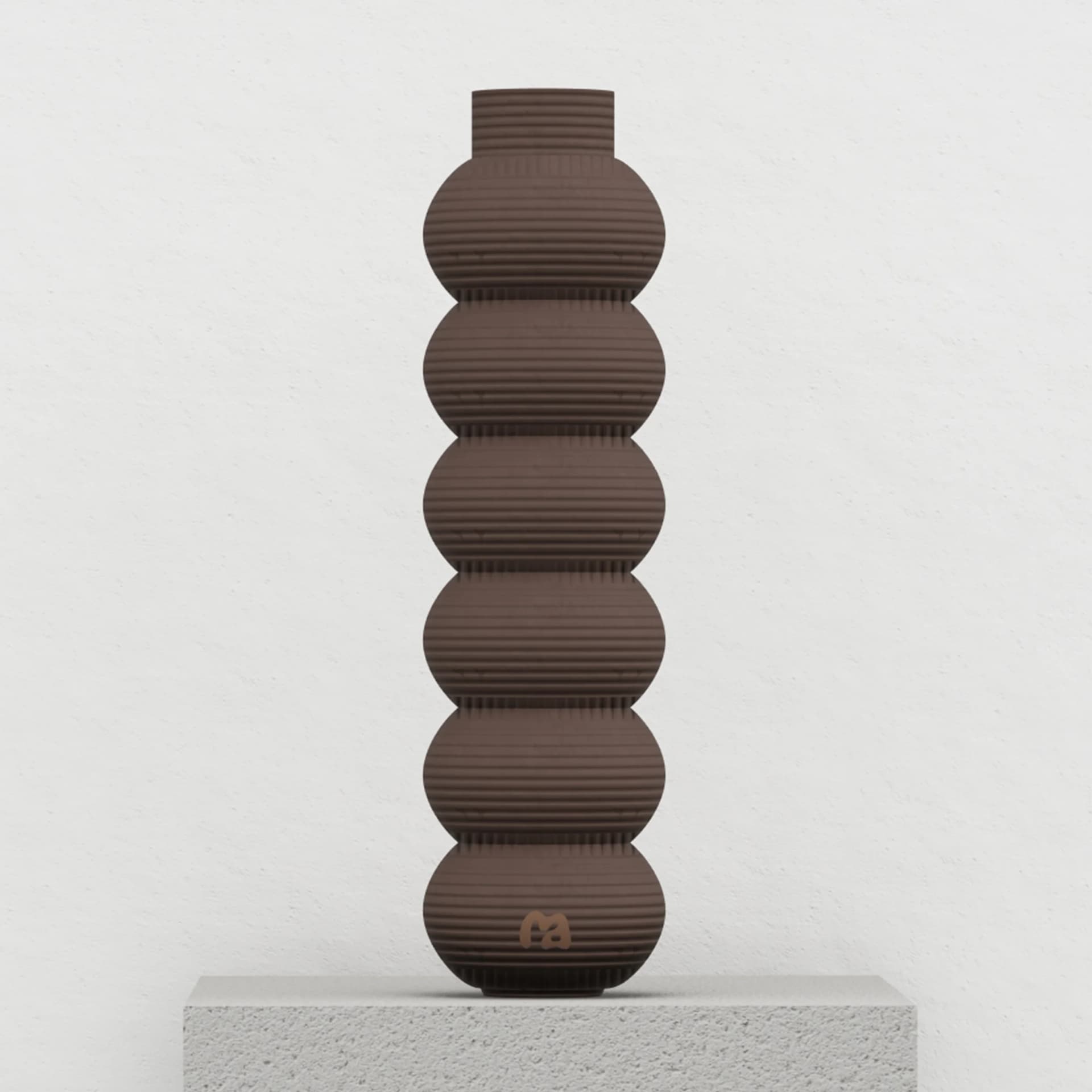 MOVART Foam Roller in Stripe Coffee - front view