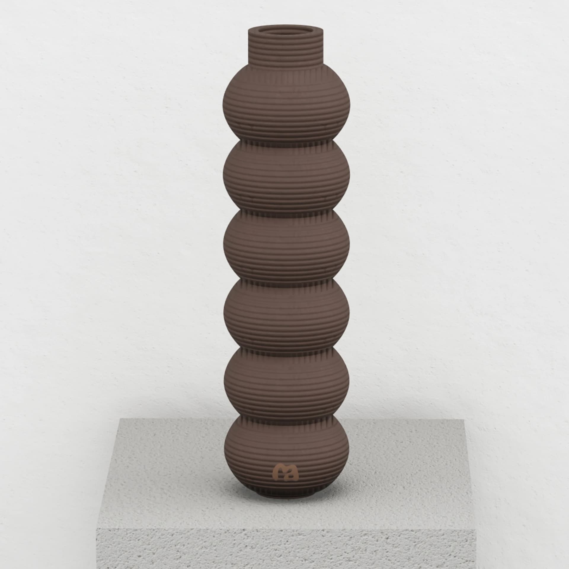 MOVART Foam Roller in Stripe Coffee - side view