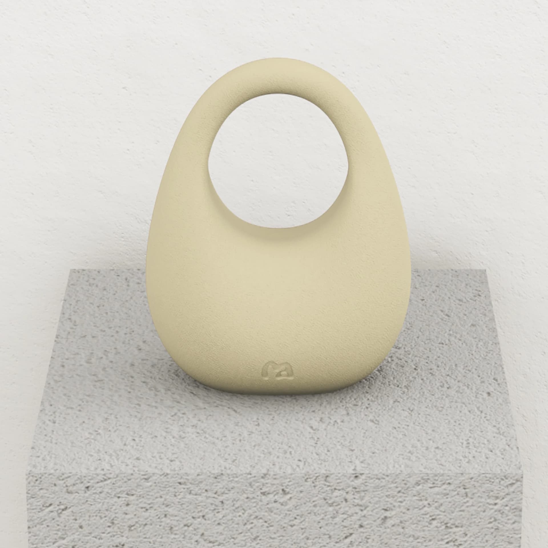 MOVART Kettlebell in Cream Yellow - side view